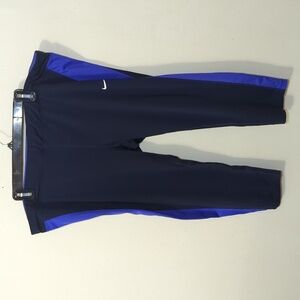 Nike Dri-Fit Dark Blue + Purple Cropped Leggings w/ Mesh Cutouts Women's Size 3X